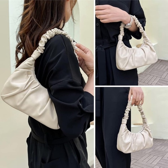 Nwt Efeimoua Ruched Shoulder Dumpling Bag - Picture 3 of 9